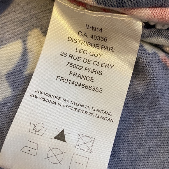 Leo Guy Navy Rose Floral Surplice Sweater - Picture 10 of 10